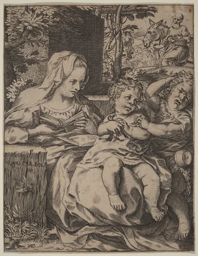 The Madonna of the Swallow by Annibale Carracci, print, 1587