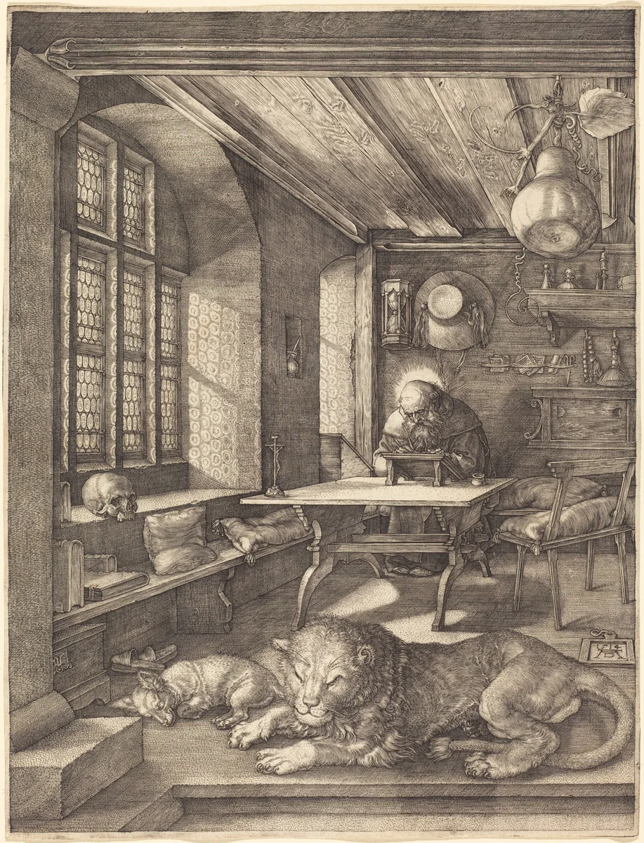 Saint Jerome in His Study by Albrecht Dürer, print, 1514