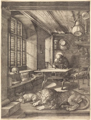 Saint Jerome in His Study by Albrecht Dürer, print, 1514
