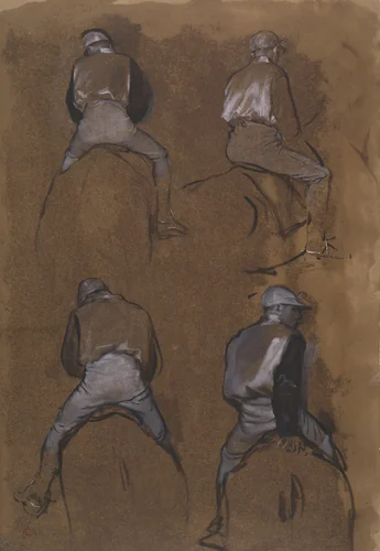 Four Studies of a Jockey by Edgar Degas, drawing, 1866