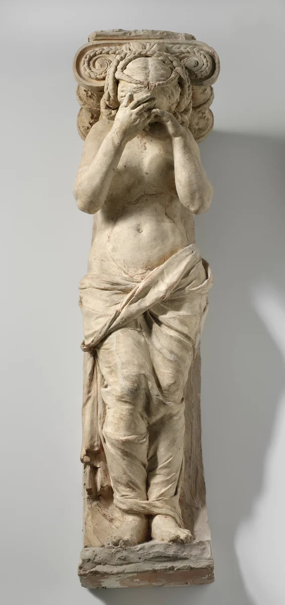 Treurende en gevangen kariatiden: Berouw en Boete by Artus Quellinus, other, 1650-1651