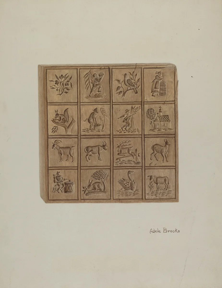Pa. German Cookie Cutter by Adele Brooks, index of american design, 1941