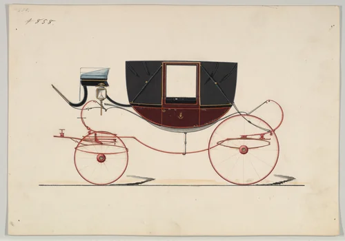 Landau #858 by Brewster & Co., drawing, 1850-1870