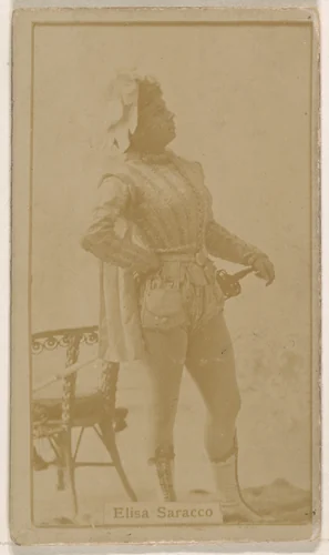 Mlle. Elisa Saracco, from the Actresses series (N245) issued by Kinney Brothers to promote Sweet Caporal Cigarettes by Kinney Brothers Tobacco Company, photograph, 1890