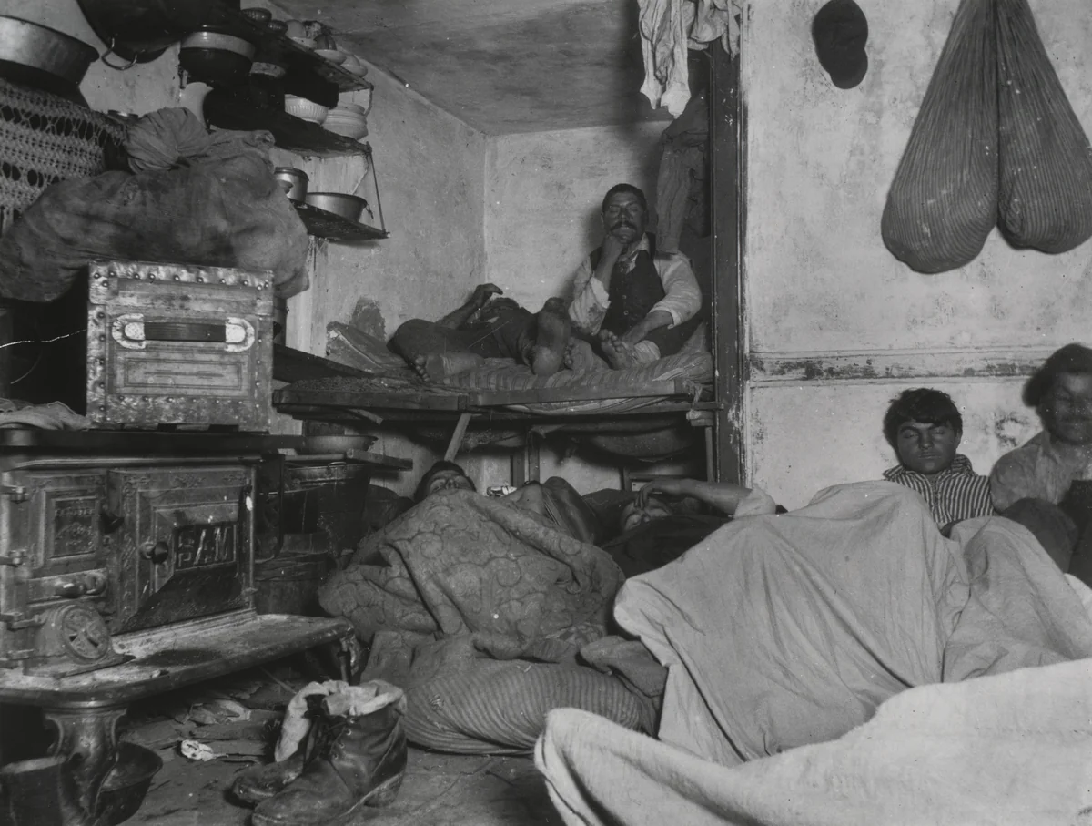 Lodgers in Bayard Street Tenement, Five Cents a Spot by Jacob August Riis, photograph, 1889