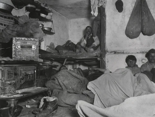 Lodgers in Bayard Street Tenement, Five Cents a Spot by Jacob August Riis, photograph, 1889