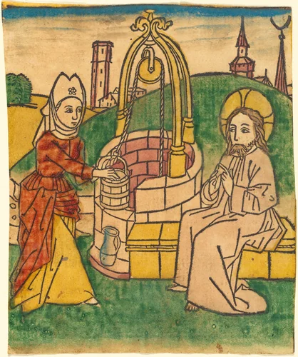 Christ and the Woman of Samaria by German 15th Century, print, 1485