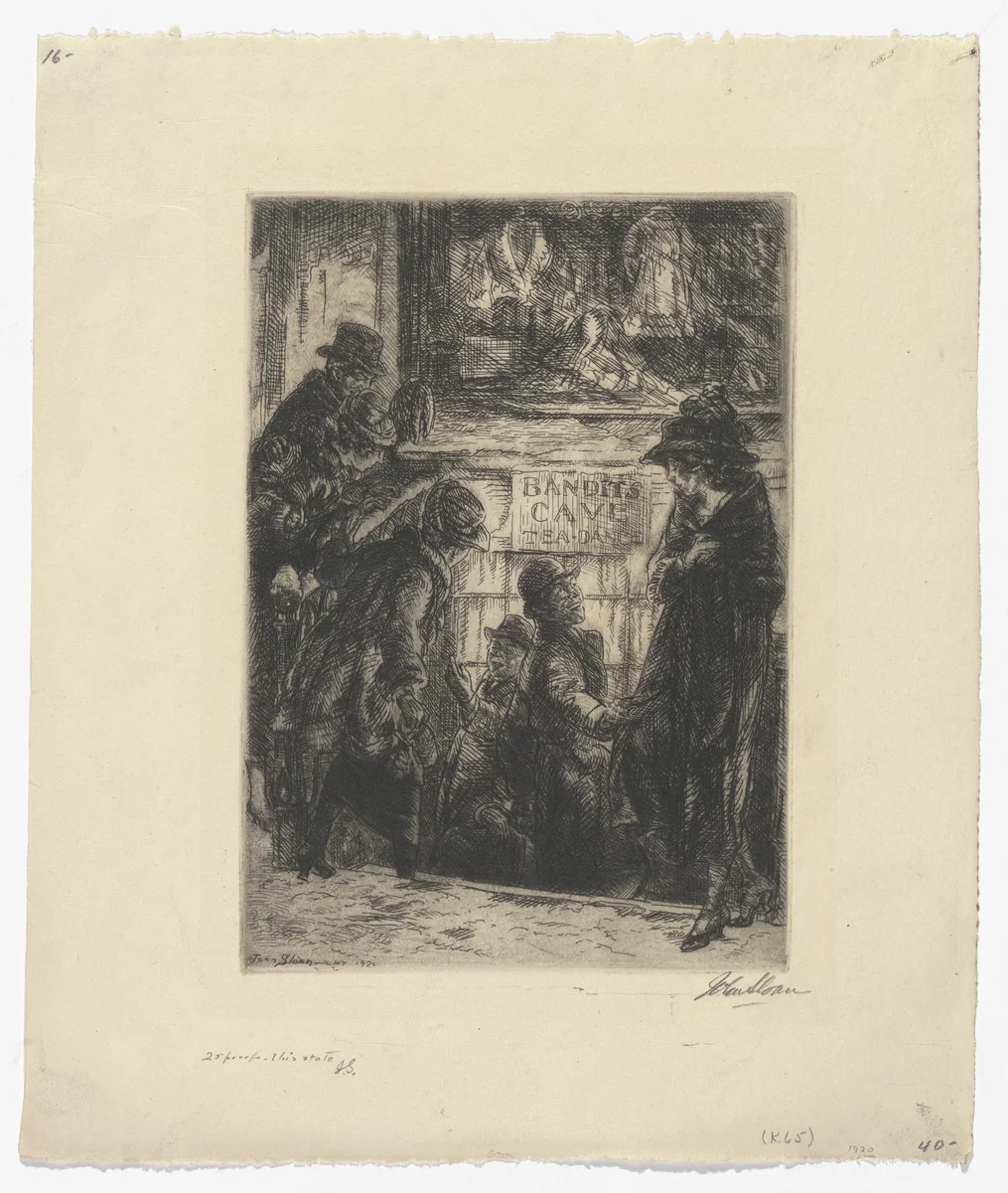 Bandits Cave by John Sloan, print, 1920