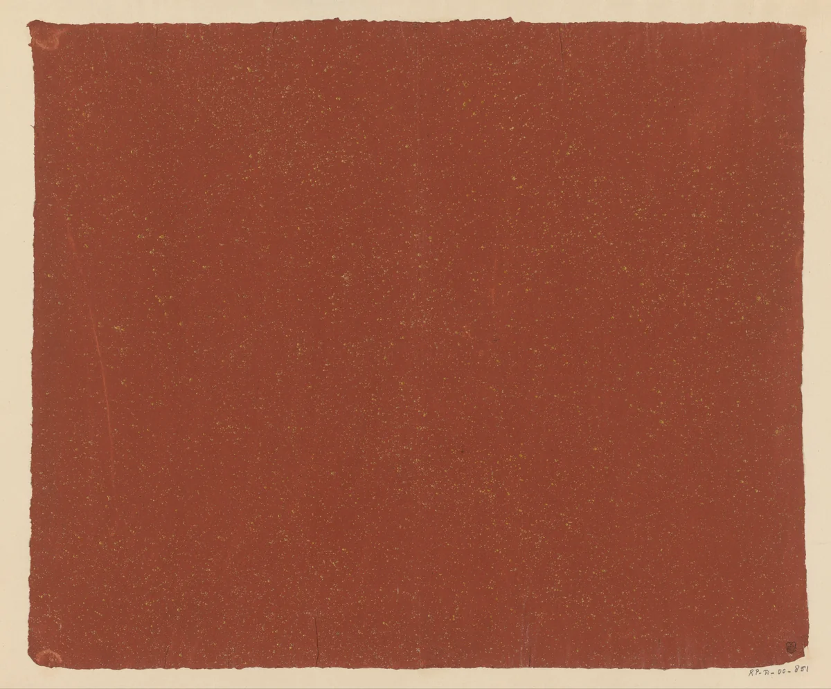 Geel gespikkeld rood papier by anonymous, other, 1750-1900