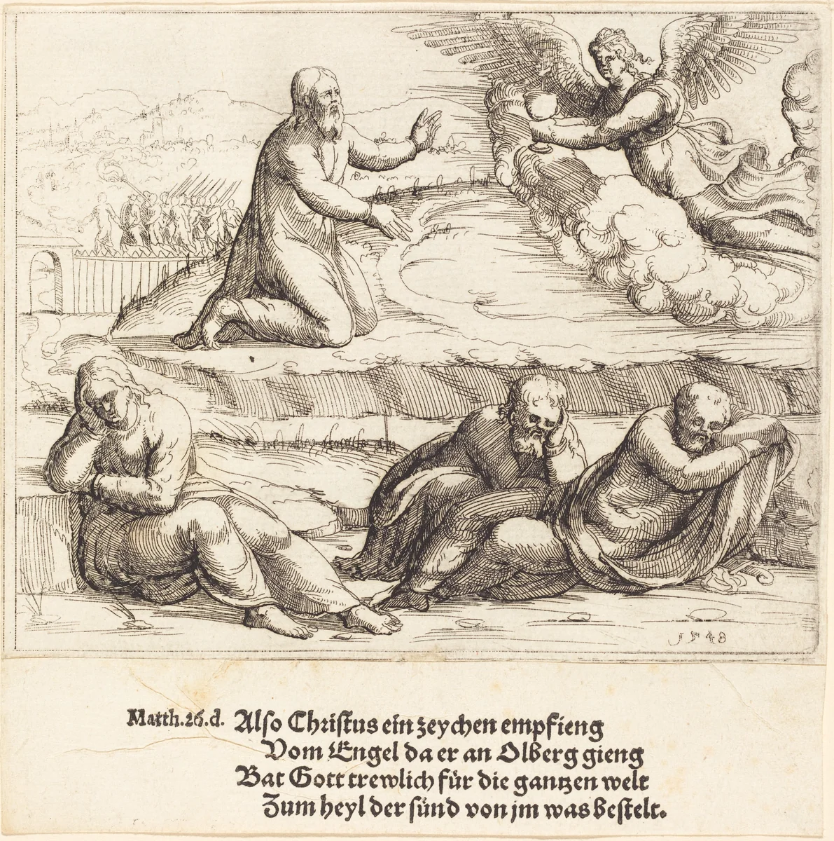 The Agony in the Garden by Augustin Hirschvogel, print, 1548