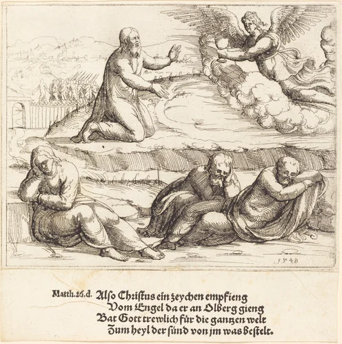 The Agony in the Garden by Augustin Hirschvogel, print, 1548