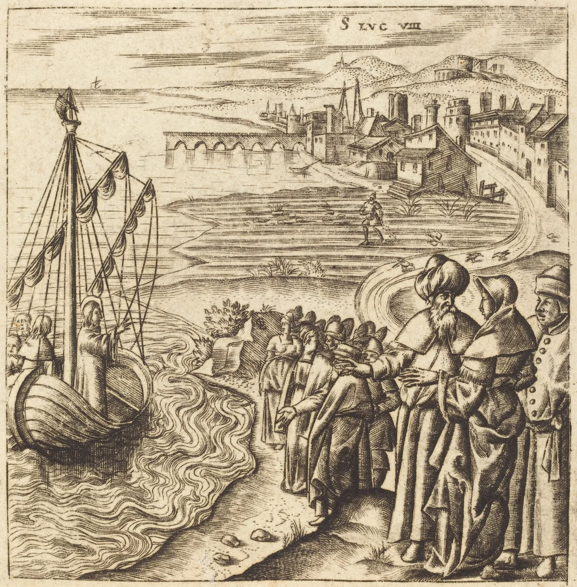 Christ on the Lake by Léonard Gaultier, print, 1576-1580