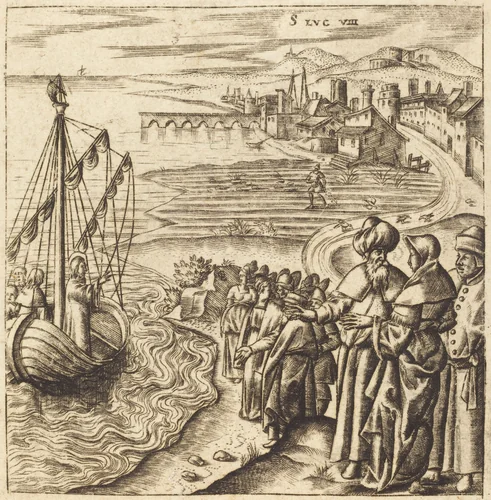 Christ on the Lake by Léonard Gaultier, print, 1576-1580