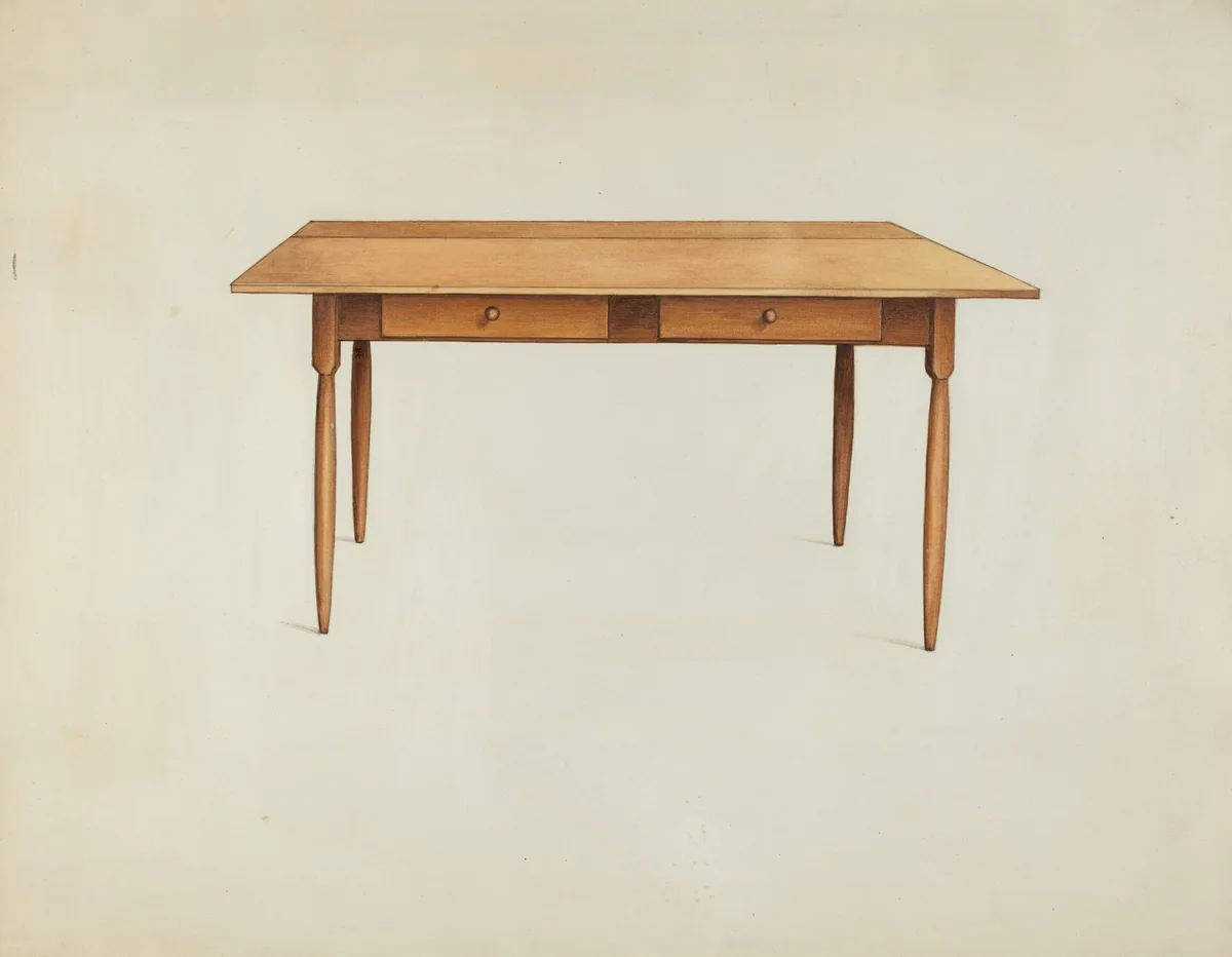 Shaker Kitchen Table by Ray Holden, index of american design, 1936