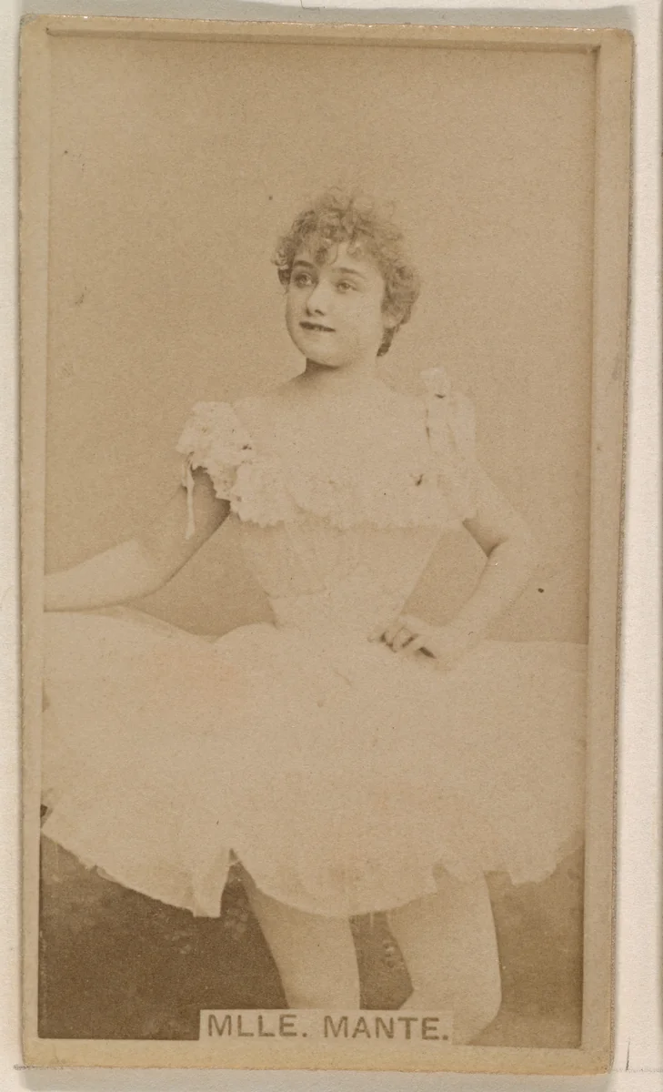 Mlle. Mante, from the Actresses series (N245) issued by Kinney Brothers to promote Sweet Caporal Cigarettes by Kinney Brothers Tobacco Company, photograph, 1890