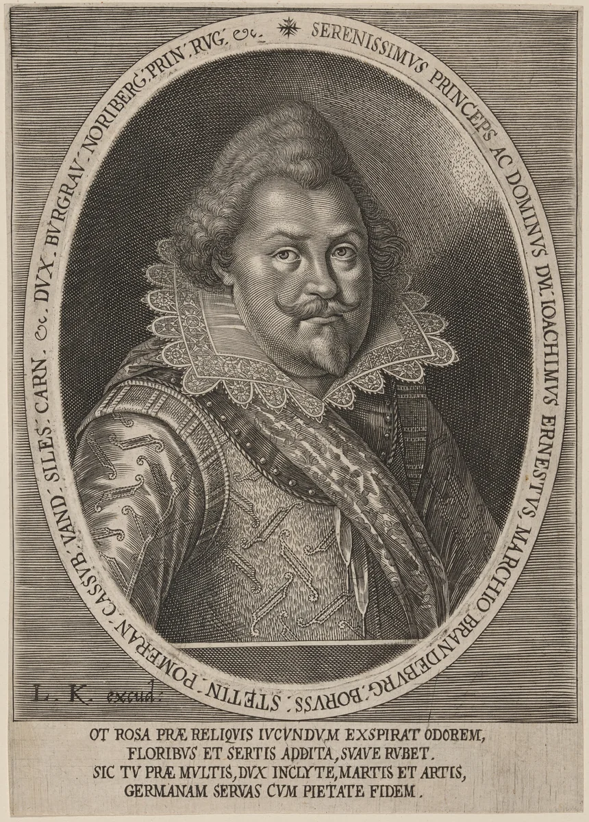 Joachim Ernest, Elector of Brandenburg by Lucas Kilian, print, 1579-1637
