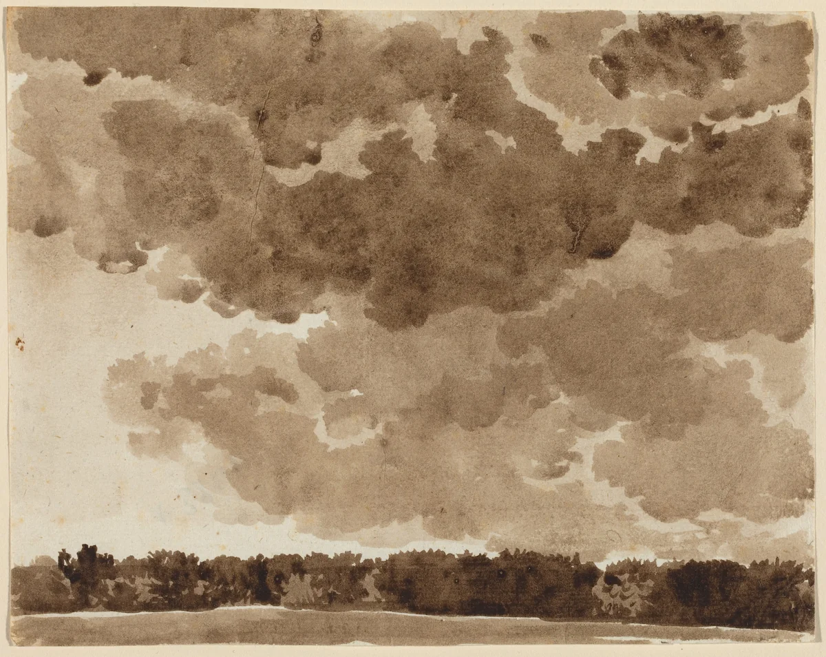 Clouds over a Forest by Franz Kobell, drawing, 1749-1822