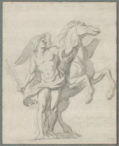 Mercury and Pegasus by Charles Le Brun, drawing, 1660-1679