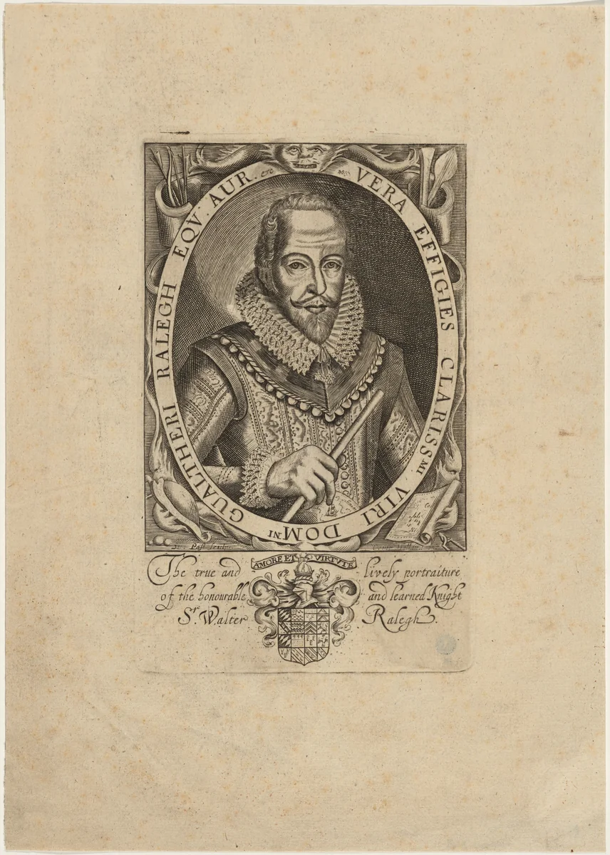 Sir Walter Raleigh by Simon van de Passe, print, 1687