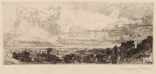 Out of Studio Window by Francis Seymour-Haden, print, 1859