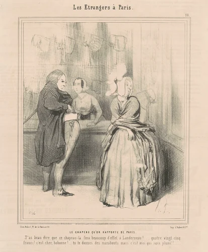 Le chapeau qu'on rapporte de Paris by Honoré Daumier, print, 1844