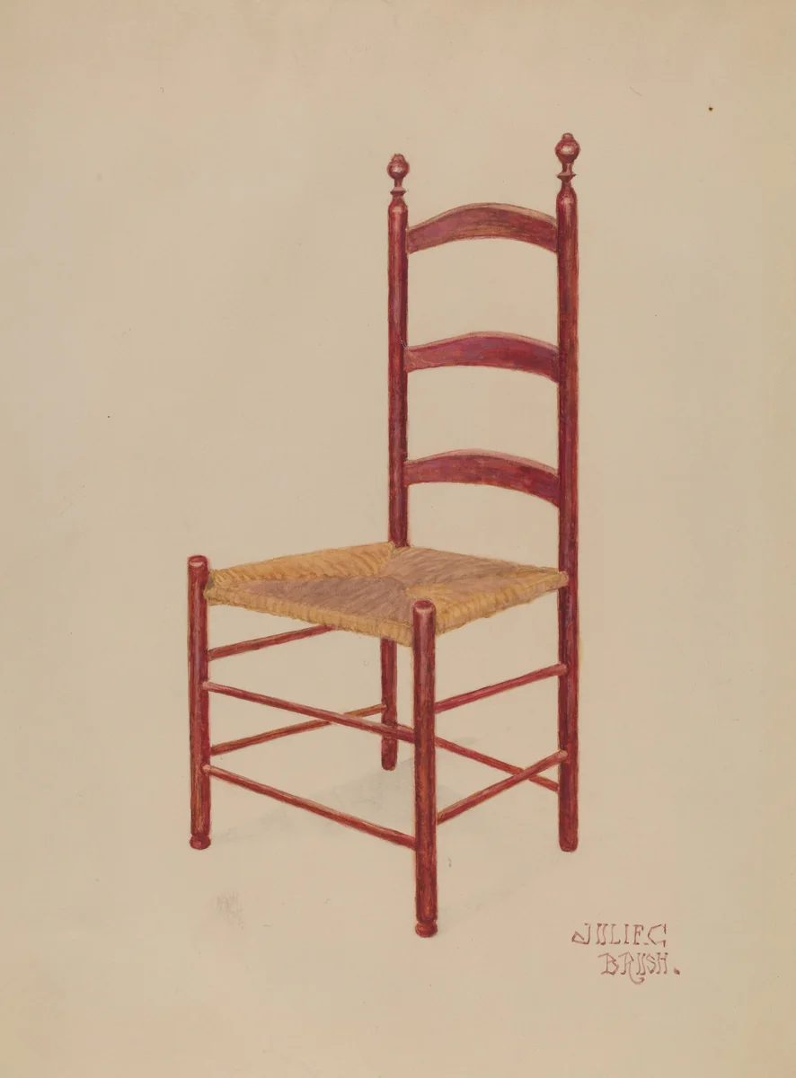 Ladderback Chair by Julie C. Brush, index of american design, 1937