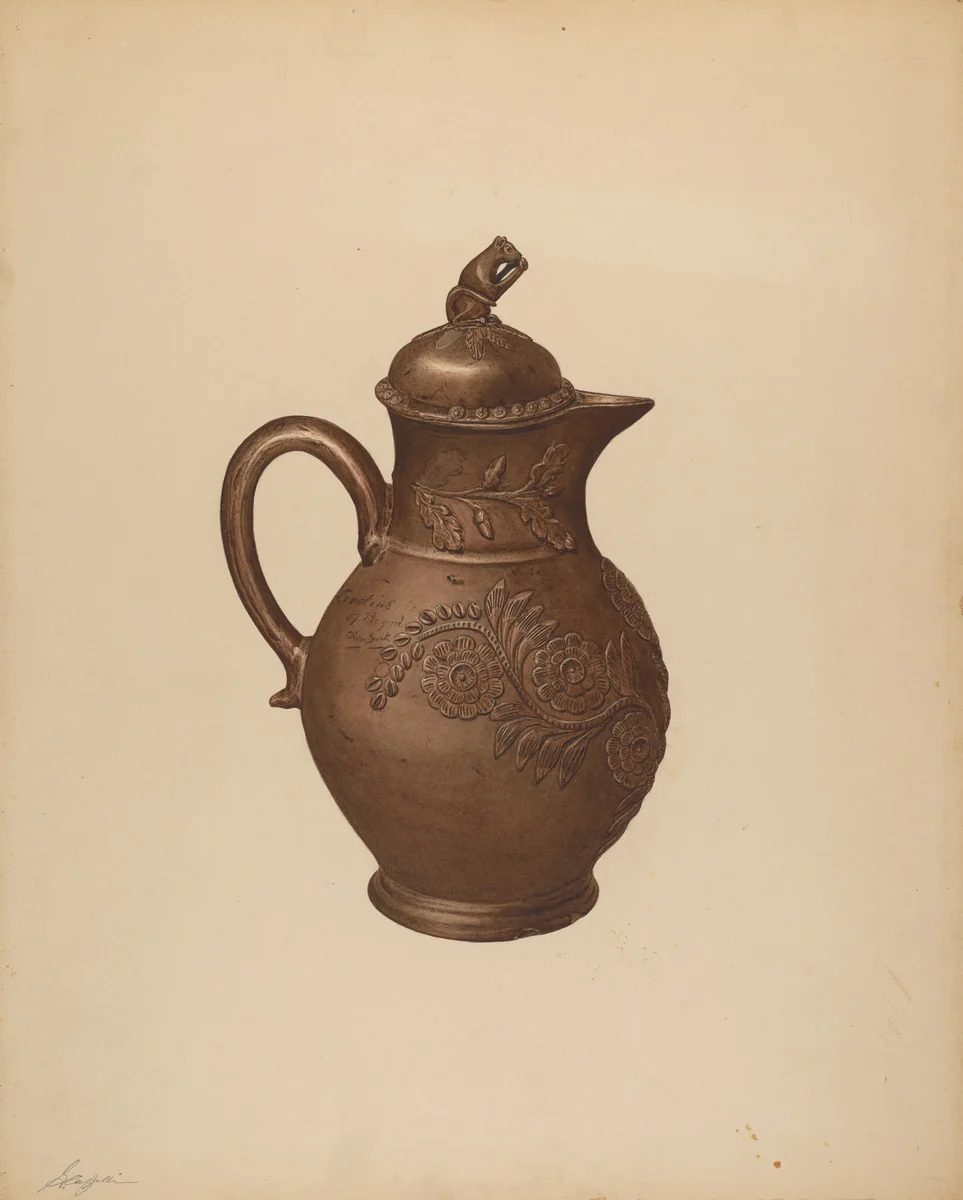 Teapot by Giacinto Capelli, index of american design, 1940