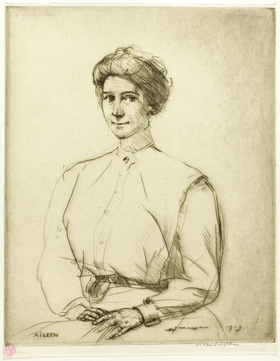 Drypoint Number One: Portrait by Donald Shaw MacLaughlan, print, 1909