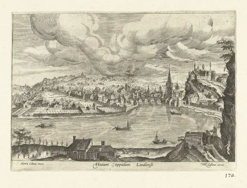 Gezicht op Hoei by anonymous, print, 1585