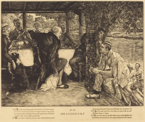 The Fatted Calf by James Jacques Joseph Tissot, print, 1882