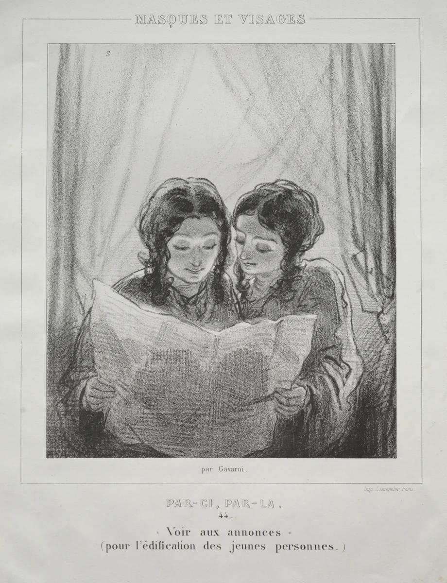 Masques et Visages by Paul Gavarni, print, 1848-1858