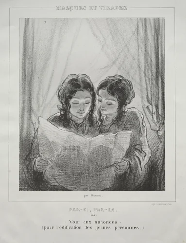 Masques et Visages by Paul Gavarni, print, 1848-1858