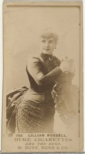 Card Number 755, Lillian Russell, from the Actors and Actresses series (N145-7) issued by Duke Sons & Co. to promote Duke Cigarettes by W. Duke, Sons & Co., photograph, 1880-1889