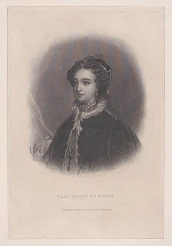 Mary, Queen of Scots (frontispiece, from "Graham's Magazine," volume 46, number 4) by Thomas William Hunt, print, 1855