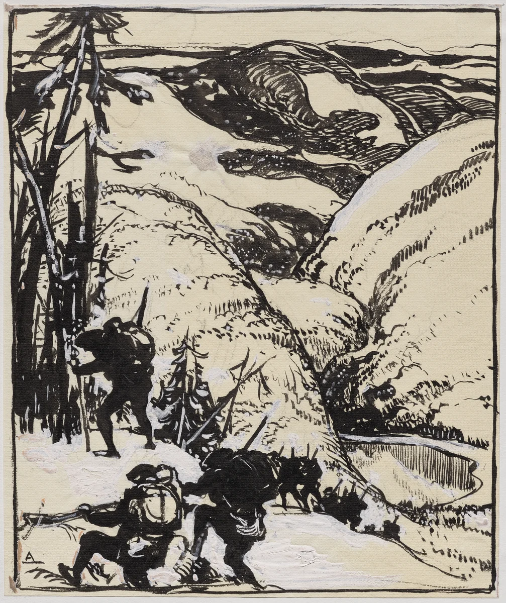 Dans les Vosges by Auguste Louis Lepère, drawing, 1914