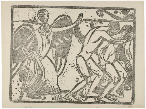 Expulsion from Paradise (large version) [Austreibung aus dem Paradies (groß)] by Christian Rohlfs, print, 1917