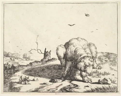 Plate from "The Set of The Bears" by Marcus de Bye, print, 1659-1669