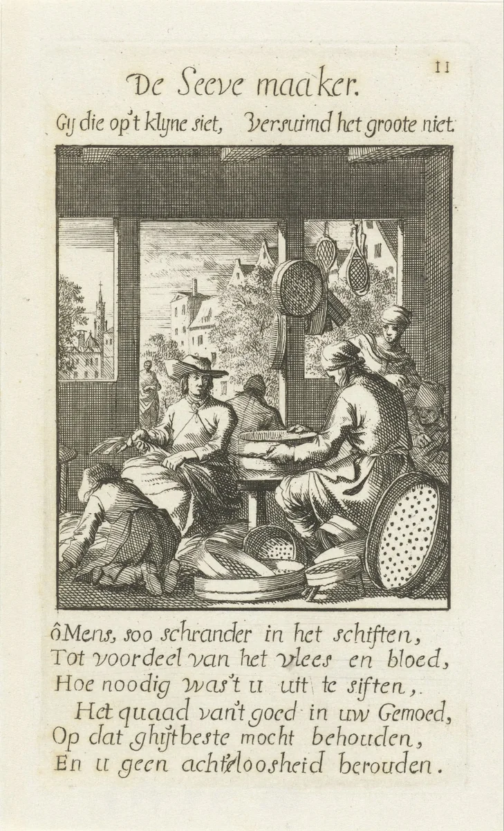 Zeefmaker by Jan Luyken, print, 1694