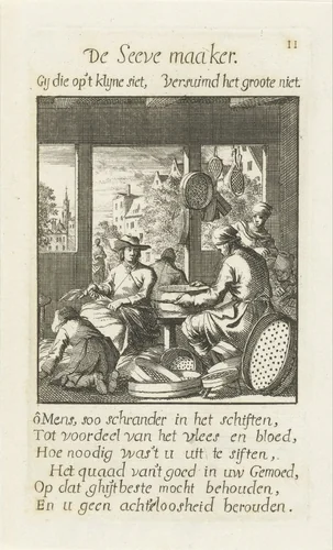 Zeefmaker by Jan Luyken, print, 1694