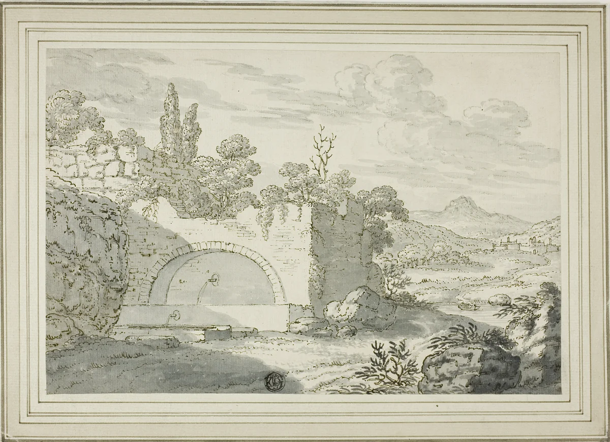 Landscape with Fountain by Abraham Genoels
Aarnout ter Himpel, drawing, 1650-1750
