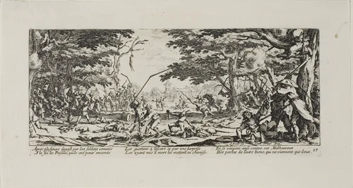 The Peasants Avenge Themselves, plate seventeen from The Miseries of War by Jacques Callot, print, 1633