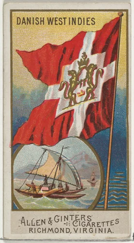 Danish West Indies, from Flags of All Nations, Series 2 (N10) for Allen & Ginter Cigarettes Brands by Allen & Ginter, print, 1890