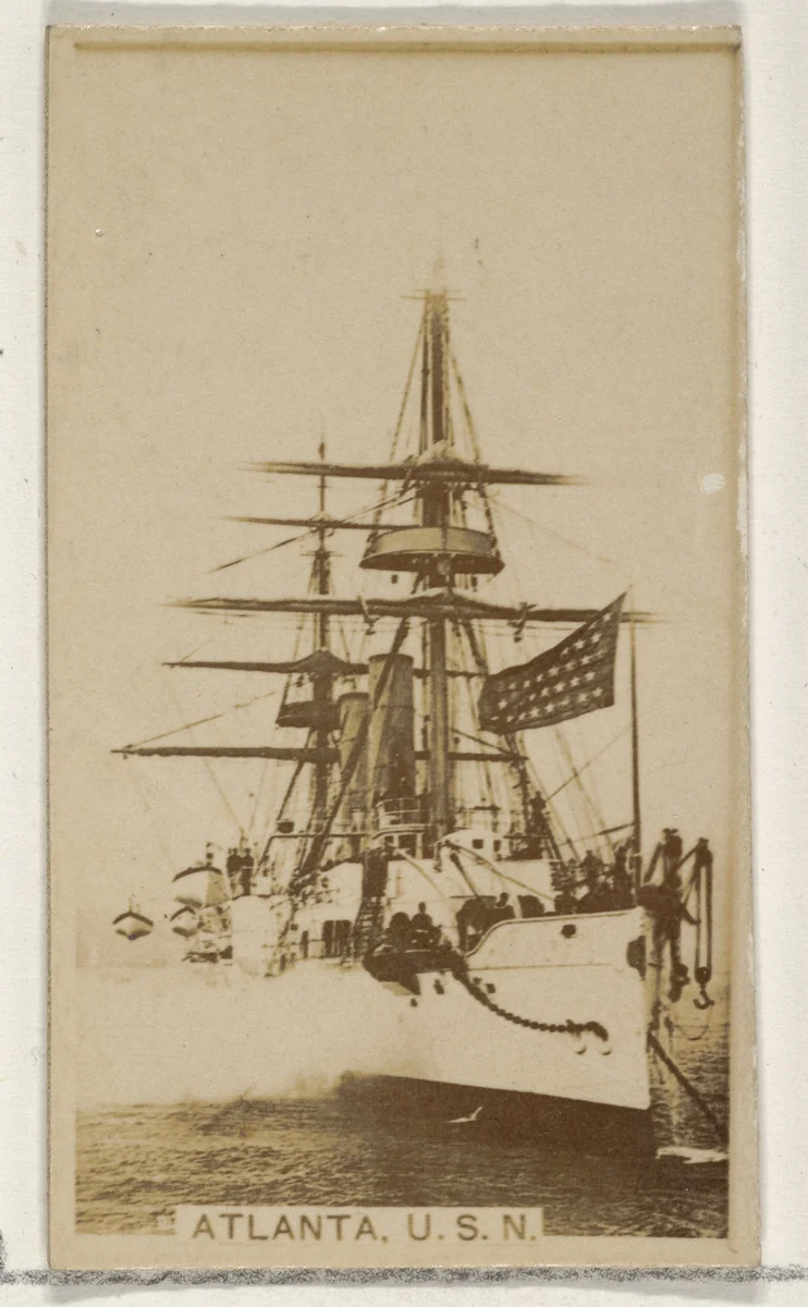 Atlanta, U.S.N., from the Famous Ships series (N50) for Virginia Brights Cigarettes by Allen & Ginter, photograph, 1895
