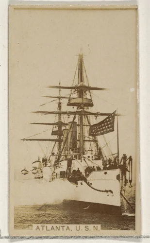 Atlanta, U.S.N., from the Famous Ships series (N50) for Virginia Brights Cigarettes by Allen & Ginter, photograph, 1895