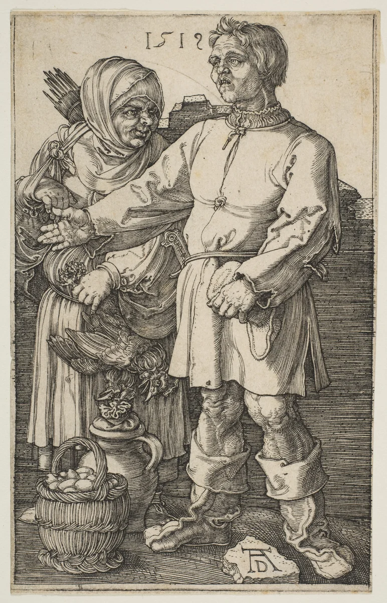 The Peasant Couple at Market by Albrecht Dürer, print, 1519