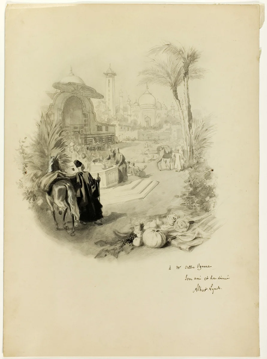 Study for Illustration for Aline, Queen of Golconda by Albert Lynch, drawing, 1871-1900