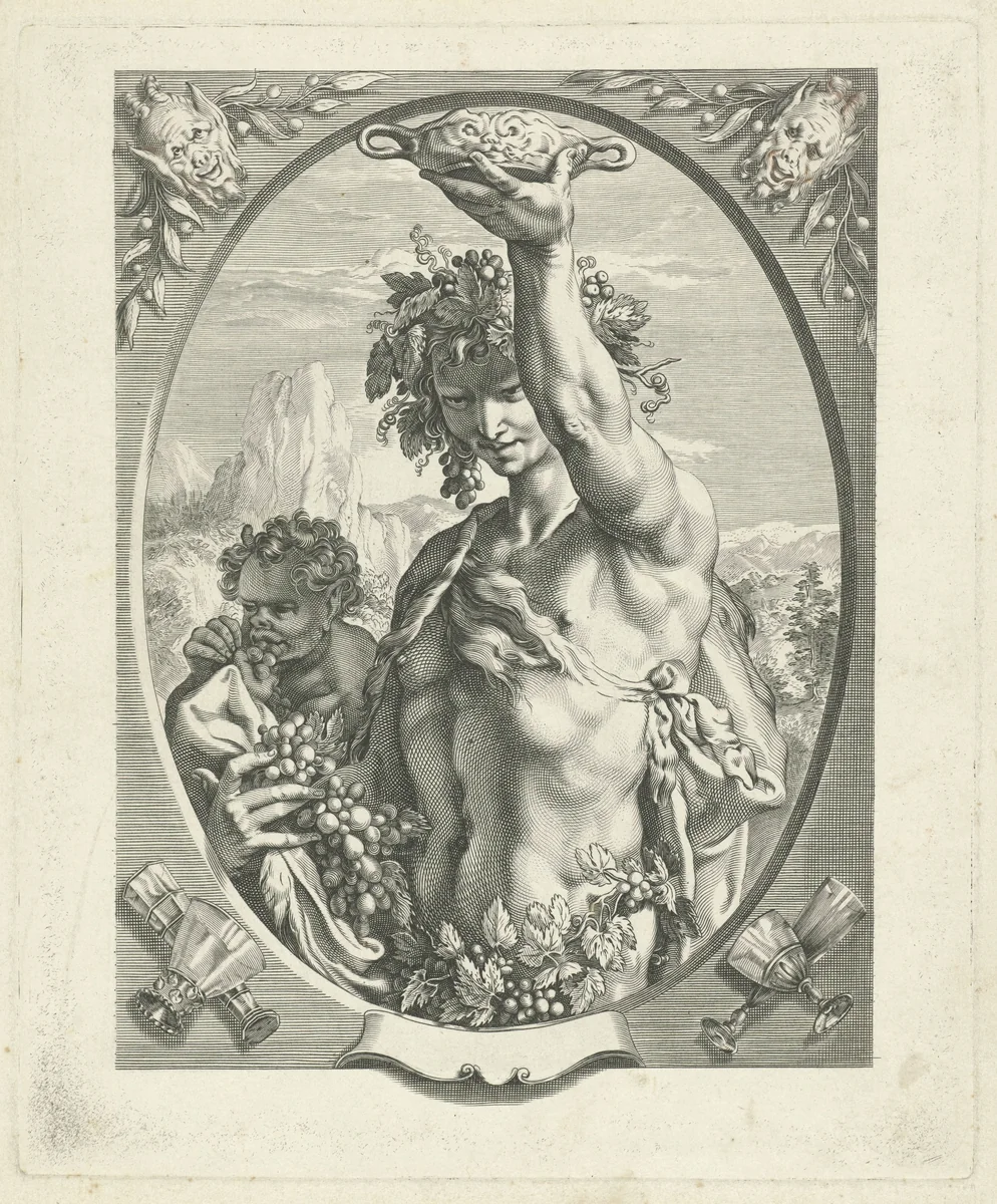 Bacchus by Pieter Willem van Megen, print, 1778
