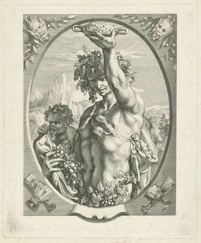 Bacchus by Pieter Willem van Megen, print, 1778