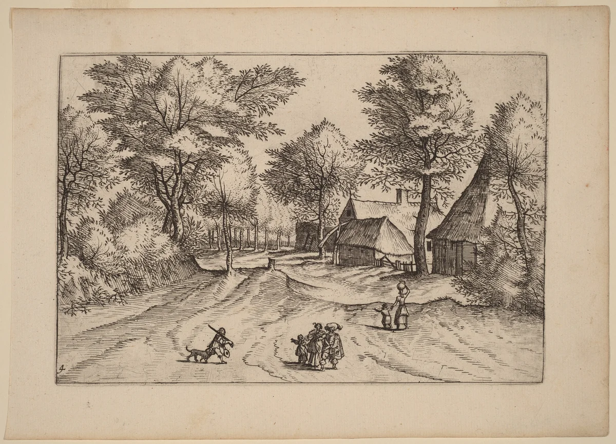 Village Road with Farm and Sheds by Lucas van Doetechum
Johannes van Doetechum the Elder
Master of the Small Landscapes, print, 1676