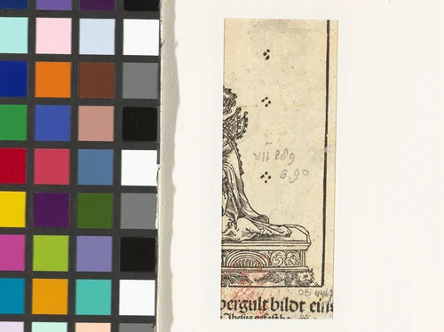 Beeld van knielende bisschop met kerkmodel by Lucas Cranach, print, 1509-1549